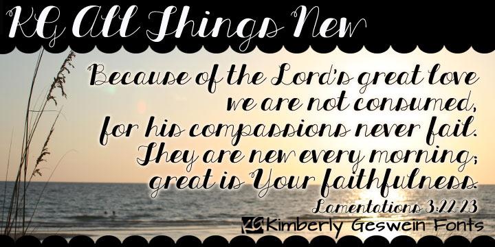 Free KG All Things New Font