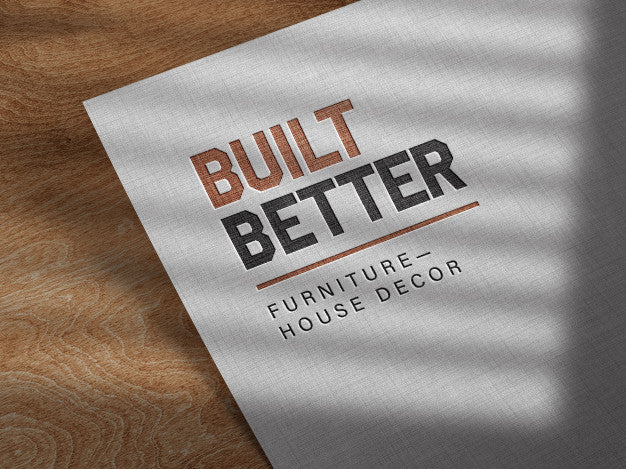 Free Debossed Logo Mockup On Linen Paper Psd