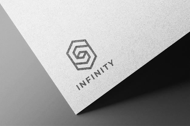 Free Debossed Logo Mockup On White Paper Psd