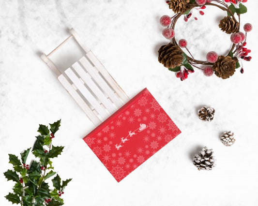 Free Decorative Christmas Card Mockup Psd