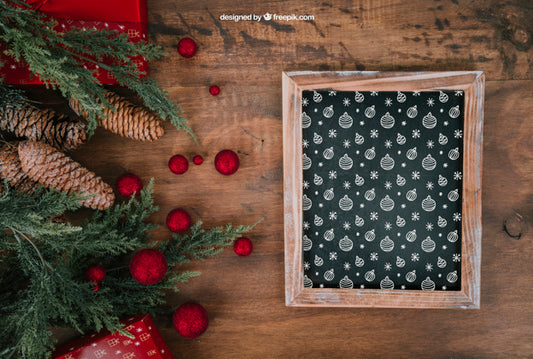Free Decorative Christmas Mockup Psd