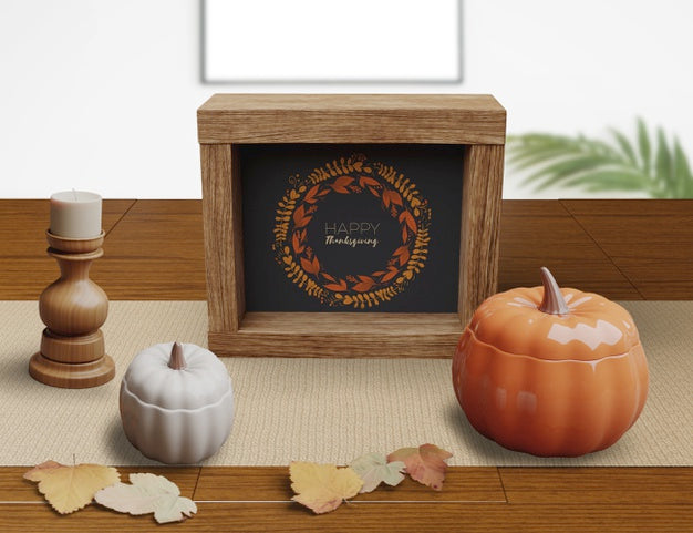 Free Decorative Concept On Restaurant Arrangements On Thanksgiving Day Psd