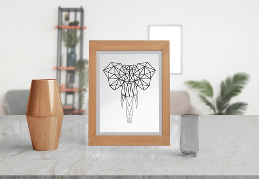 Free Decorative Frame Mockup On Table At Home Psd