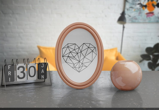 Free Decorative Frame Mockup On Table At Home Psd