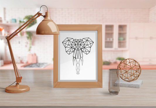 Free Decorative Frame Mockup On Table At Home Psd