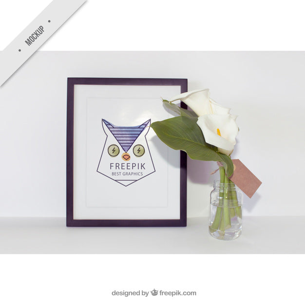 Free Decorative Frame With Beautiful Flowers Psd