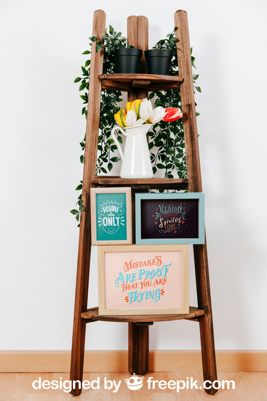 Free Decorative Mockup Of Frames In Furniture Psd