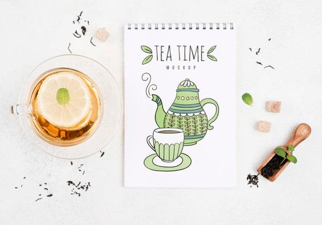 Free Delicious Aromatic Tea Concept Mock-Up Psd