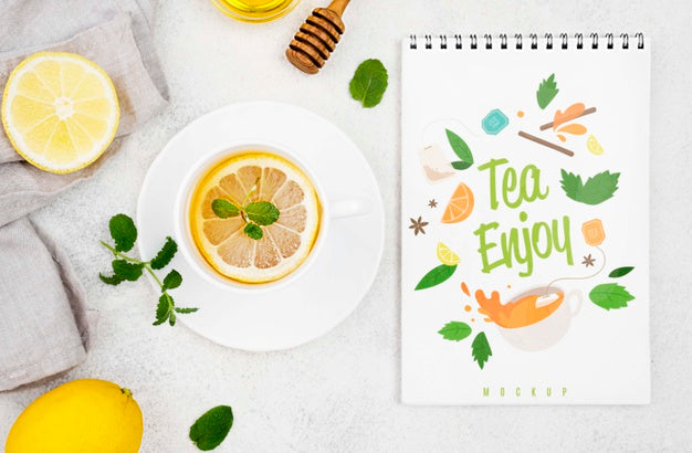 Free Delicious Aromatic Tea Concept Mock-Up Psd