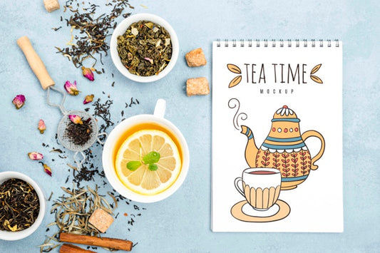 Free Delicious Aromatic Tea Concept Mock-Up Psd