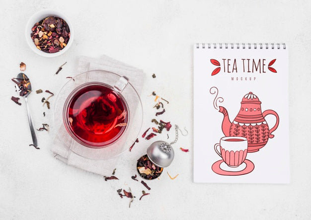 Free Delicious Aromatic Tea Concept Mock-Up Psd