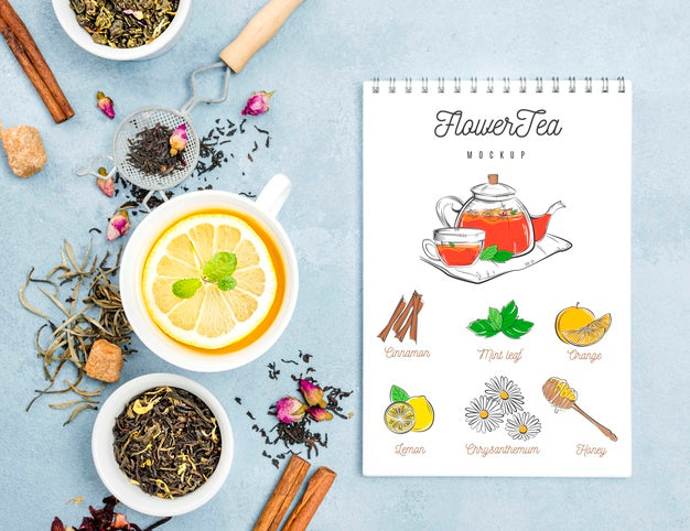 Free Delicious Aromatic Tea Concept Mock-Up Psd