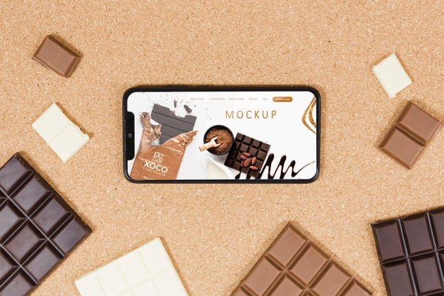 Free Delicious Chocolate Concept Mock-Up Psd