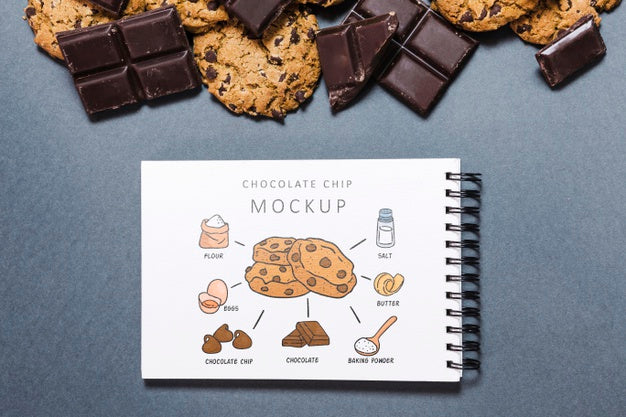 Free Delicious Chocolate Cookies Mock-Up Psd