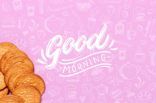 Free Delicious Crackers For Breakfast On Table Psd