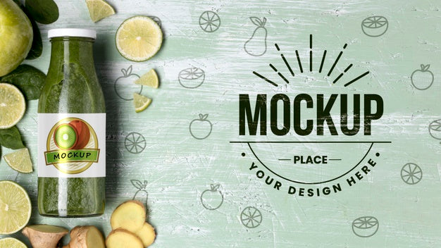 Free Delicious Detox Juice Concept Mock-Up Psd