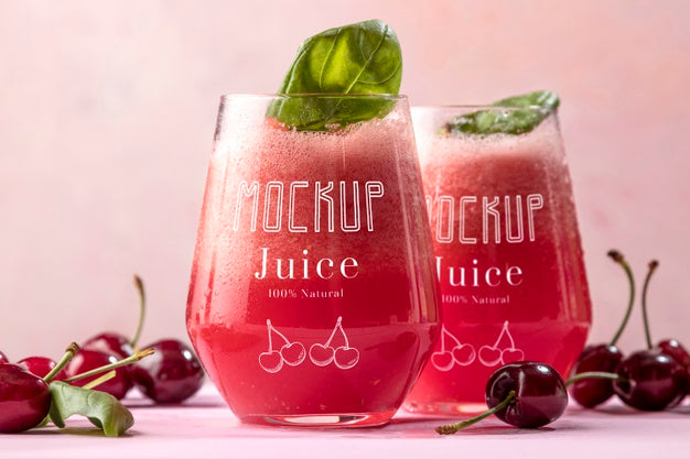 Free Delicious Detox Juice Concept Mock-Up Psd