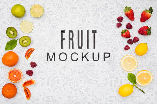 Free Delicious Fruit Concept Mock-Up Psd