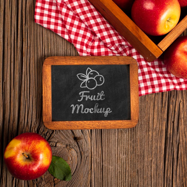 Free Delicious Fruits Concept Mock-Up Psd