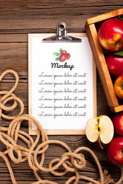 Free Delicious Fruits Concept Mock-Up Psd