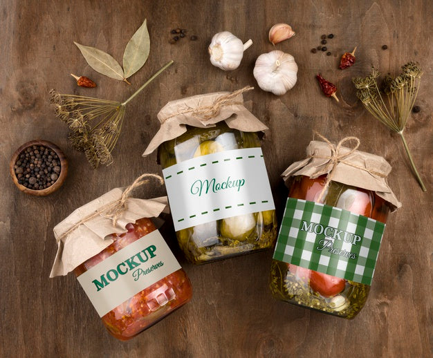 Free Delicious Homemade Preserves Concept Mock-Up Psd