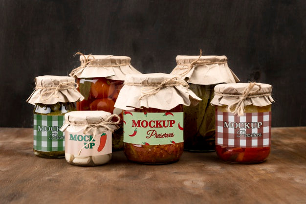 Free Delicious Homemade Preserves Concept Mock-Up Psd