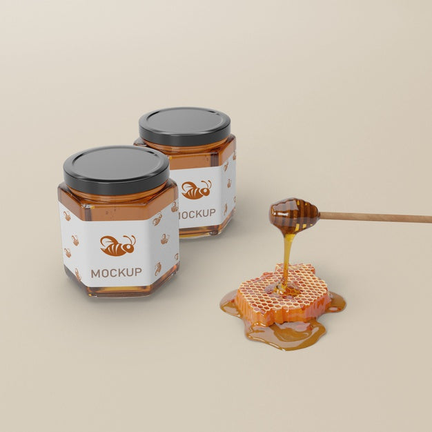 Free Delicious Honey On Jars Psd