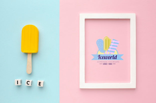 Free Delicious Ice Cream Concept Mock-Up Psd