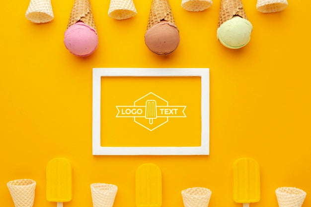 Free Delicious Ice Cream Concept Mock-Up Psd