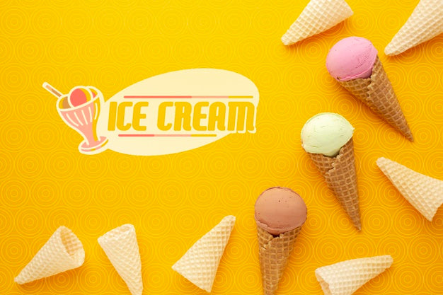 Free Delicious Ice Cream Concept Mock-Up Psd