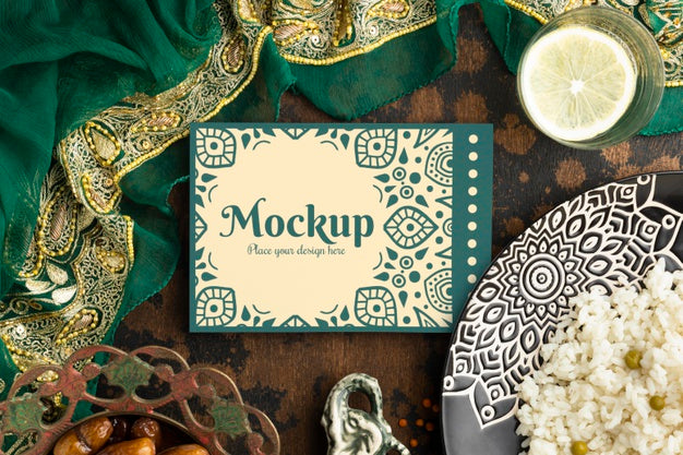 Free Delicious Indian Food With Mockup Psd