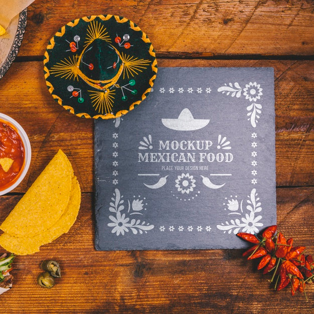 Free Delicious Mexican Food Concept Mock-Up Psd