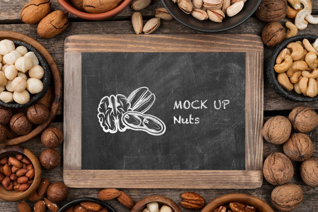 Free Delicious Nuts Concept Mock-Up Psd