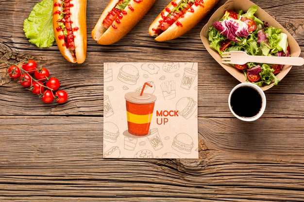 Free Delicious Street Food Concept Mock-Up Psd