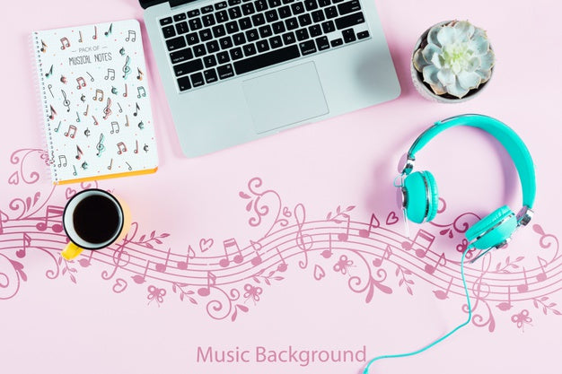 Free Desk Concept Of Musician Artist Psd