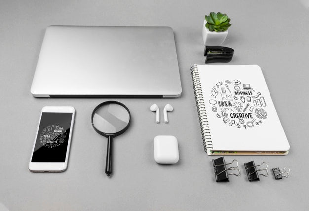 Free Desk Office With Modern Devices Psd