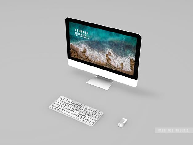 Free Desktop Mockup Design Template Psd