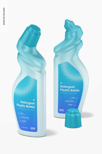 Free Detergent Plastic Bottles Mockup Psd