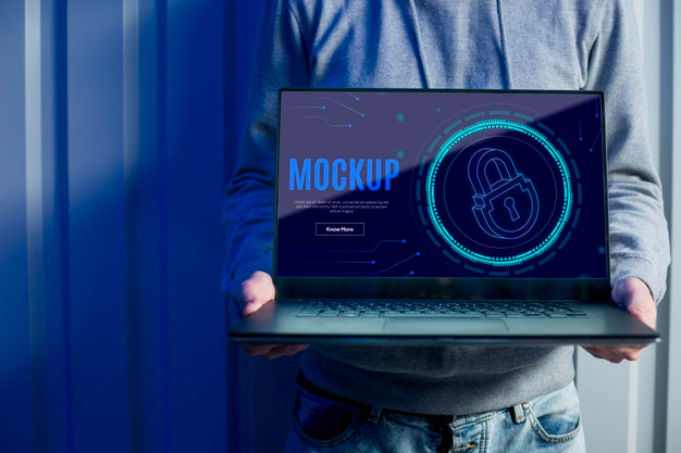 Free Digital Security Mock-Up And Man Psd