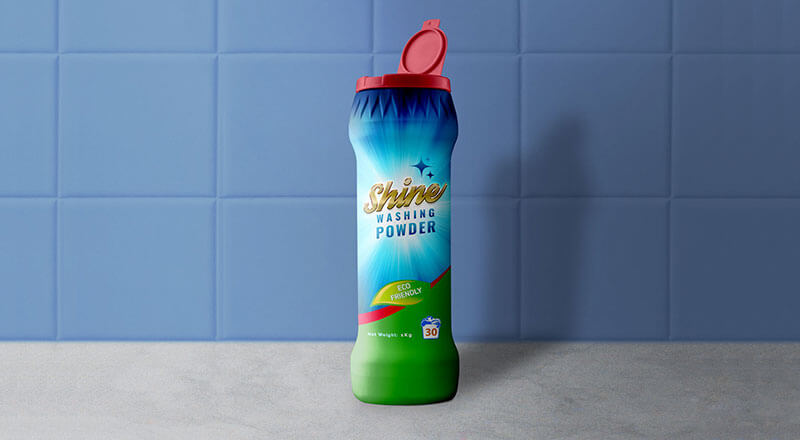 Free Dishwashing Powder Plastic Bottle Mockup Psd