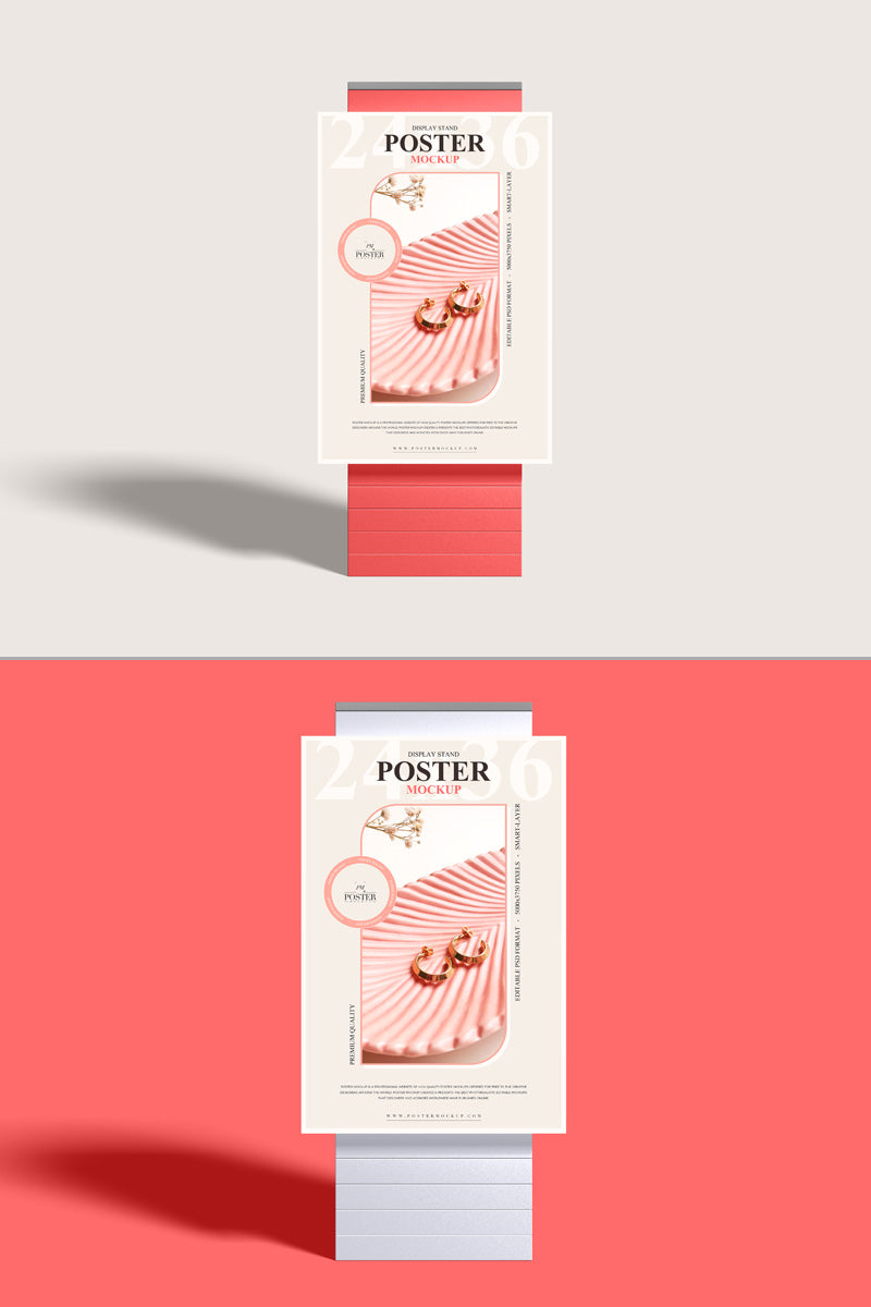 Free Display Stand Poster Mockup Psd