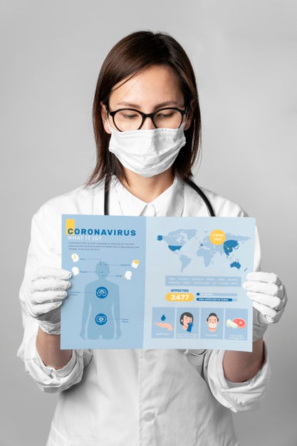 Free Doctor Holding Coronavirus Mock-Up Psd