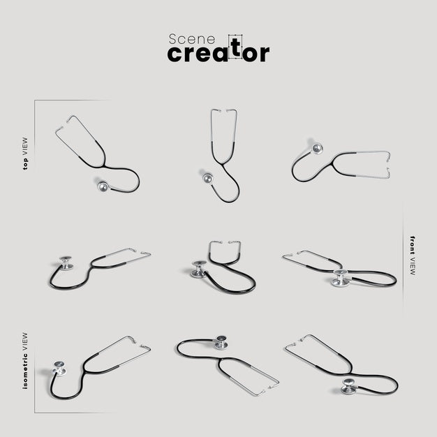 Free Doctor Stethoscope Scene Creator Psd