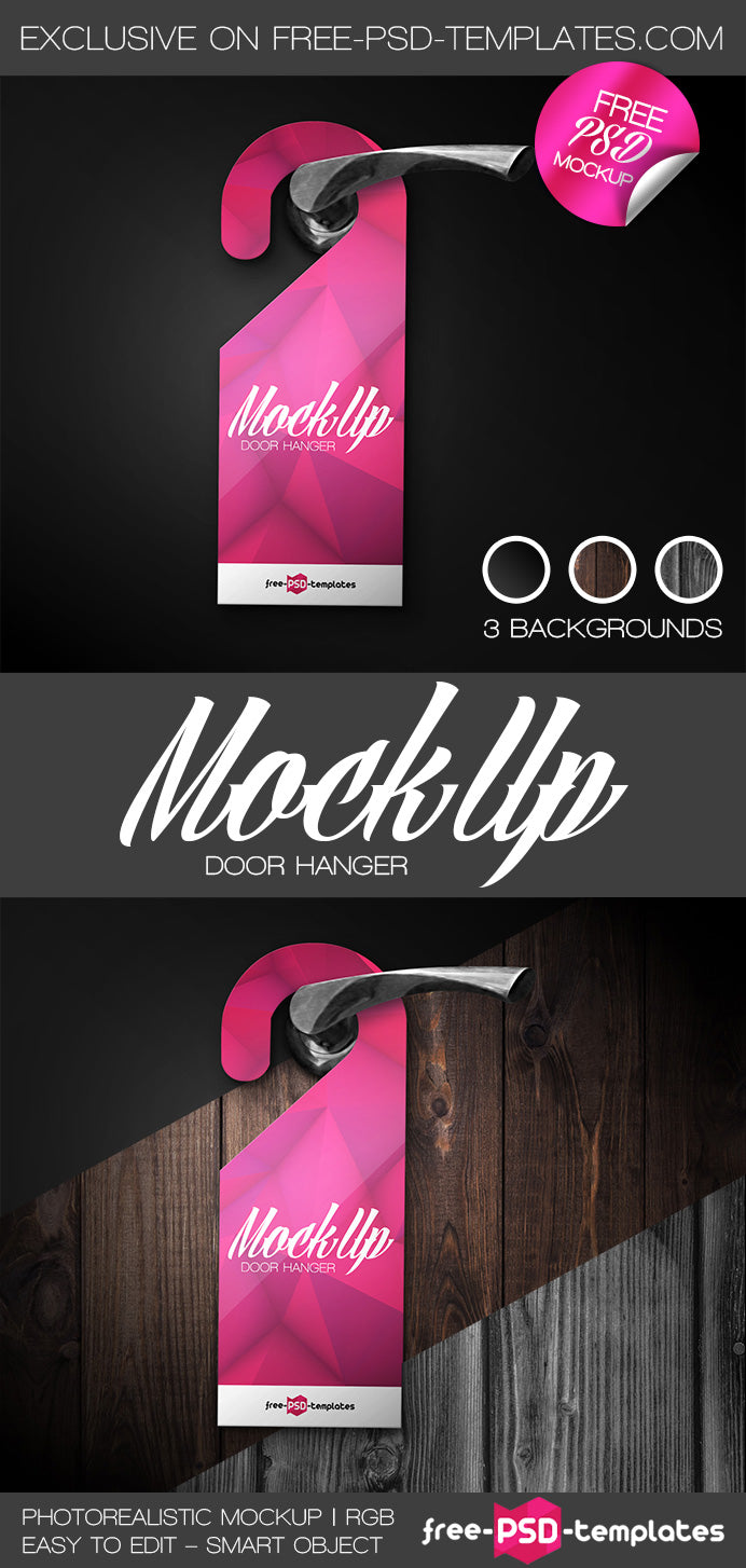 Free Door Hanger Mock-Up In Psd