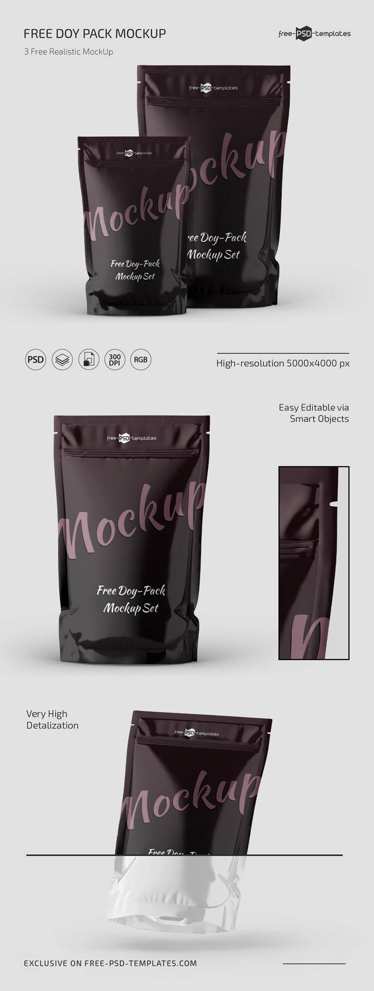 Free Doy Pack Mockup Set