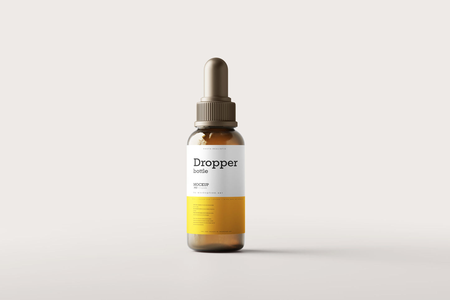 Free Amber Glass Dropper Bottle and Box PSD Mockup Set