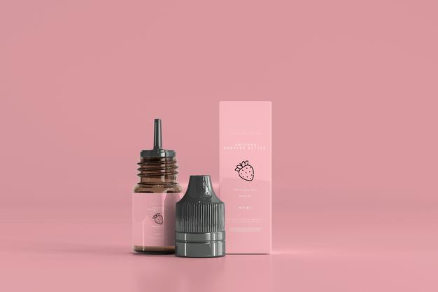 Free Dropper Bottle And Box Mockup Psd