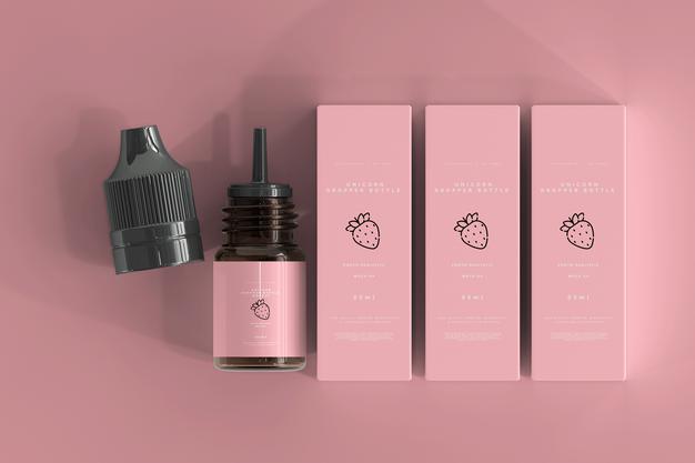 Free Dropper Bottle And Box Mockup Psd