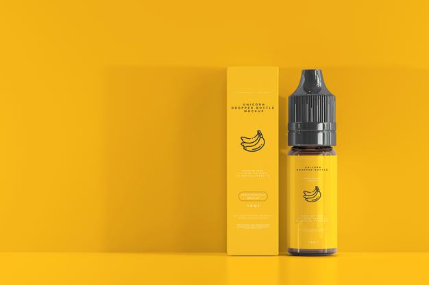 Free Dropper Bottle And Box Mockup Psd