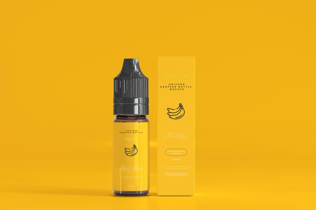 Free Dropper Bottle And Box Mockup Psd